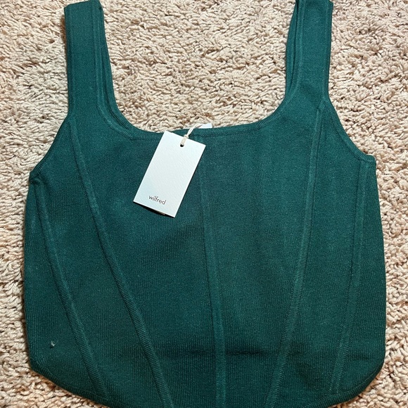 NWT Wilfred Natalie Knit Tank-top Forest Green - Picture 3 of 4